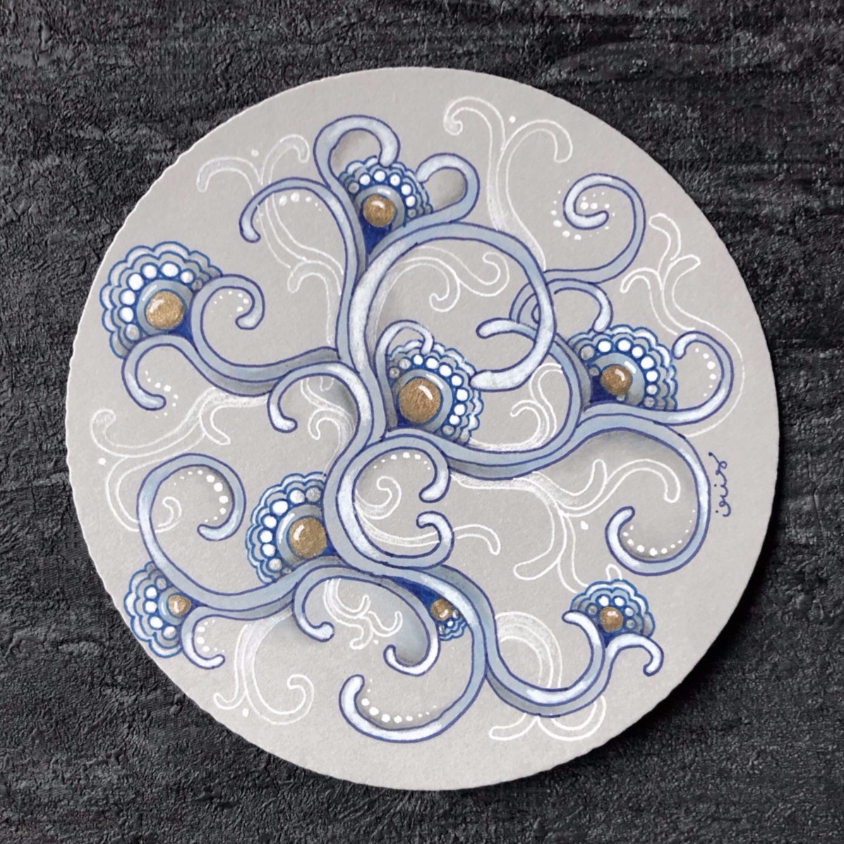 Schrift und Zendala Zendala Kachel mit Schrift